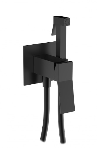 05157-C Смеситель встраиваемый с ГИГ. душом (ЧЕРНЫЙ) GANZER (10/1шт)