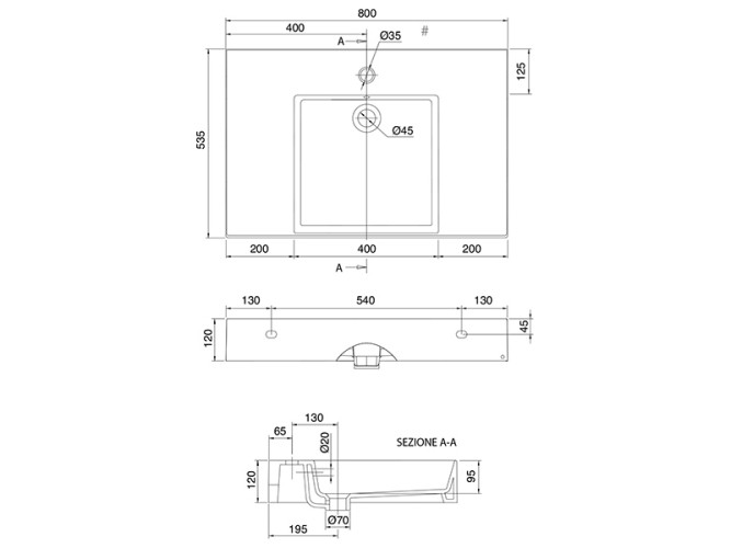 Раковина накладная/ подвесная Scarabeo TEOREMA 2.0 PLUS 5151/41