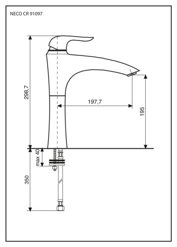 Emmevi Neco, однорычажный кухонный смеситель с поворотным изливом (излив 19,7 см), без донного клапана, цвет хром