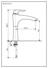 Emmevi Neco, однорычажный кухонный смеситель с поворотным изливом (излив 19,7 см), без донного клапана, цвет хром