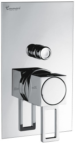 Emmevi Siris, однорычажный встраиваемый смеситель для душа, ручка со стержнем, с дивертером на 2 выхода, цвет хром