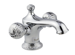 Emmevi The One Cloe, смеситель с донным клапаном для раковины. Металлические ручки, цвет хром