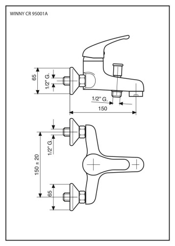 Emmevi Winny, смеситель для ванной, цвет хром