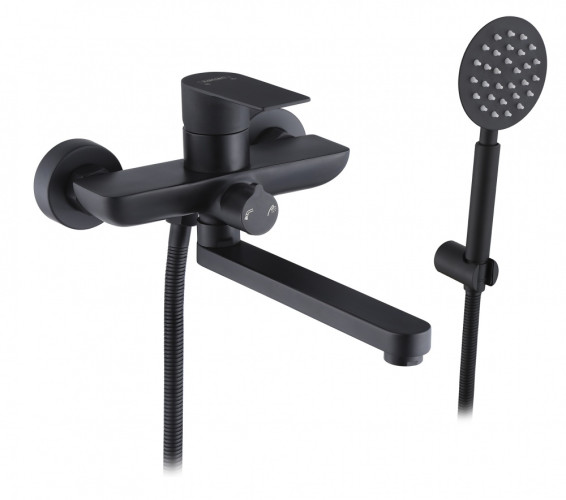 30025-C Смес. од. из НЕРЖ. для ванны (ЧЕРНЫЙ) HANSEN  (8/1шт) Л/К