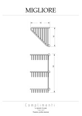 Решетка угловая тройная L16xP16xH50 см., бронза Migliore COMPLEMENTI