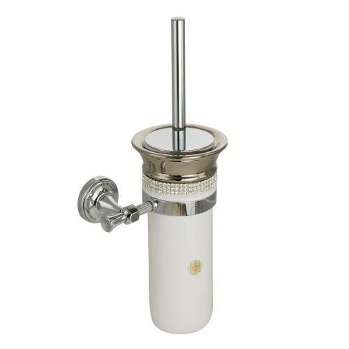 Ершик настенный, керамика белая/Swarovski/дек.платина/хром Migliore