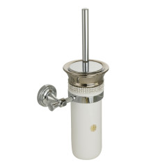 Ершик настенный, керамика белая/Swarovski/дек.платина/хром Migliore