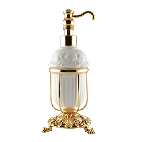 Дозатор жидкого мыла настольный, керамика/золото Migliore Elisabetta