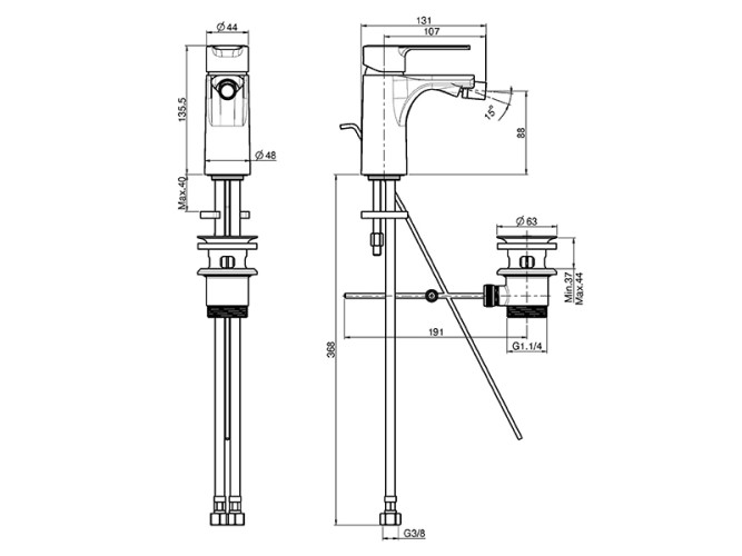 Смеситель для биде FIMA CARLO FRATTINI MAST F3132CR