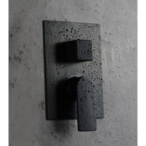 AQG Alpha, встраиваемый смеситель для душа на 2 выхода, с дивертером, цвет черный матовый