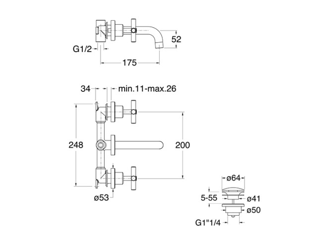 Смеситель для раковины CRISTINA EXCLUSIVE EV23351