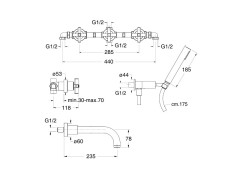Смеситель для ванны CRISTINA EXCLUSIVE EV11113
