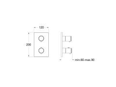 Внешняя часть термостатического смесителя CRISTINA Thermostatic external parts XT75224