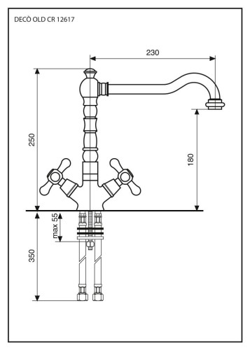 Emmevi Deco Old, смеситель для кухни, цвет черный-золото
