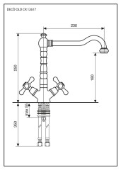 Emmevi Deco Old, смеситель для кухни, цвет черный-золото