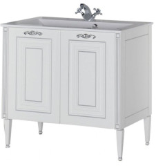 Тумба с раковиной Aquanet Паола 90 белый/серебро