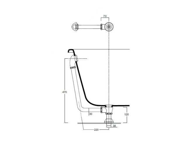 Слив-перелив для ванны SIMAS КОМПЛЕКТУЮЩИЕ 120017 Cr