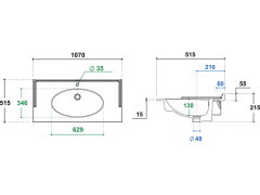 Раковина керамическая BERLONI BAGNO SUITE VINTAGE LAVQAVINCXR57 100