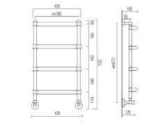 Полотенцесушитель водяной MARGAROLI LUNA MA0432NN0401BR