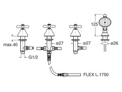 Смеситель на борт ванны CRISTINA IMPERO IM12292