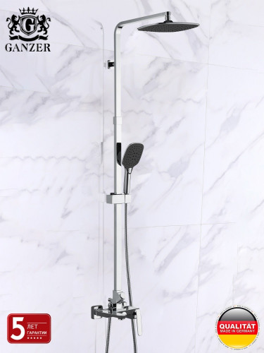 26061-C Душевой релинг (черный,хром) GANZER (4/1шт)