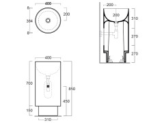 Раковина напольная слив в стену SIMAS PO.MO PO 07