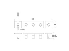 Внешняя часть термостатического смесителя CRISTINA Thermostatic external parts XT76977
