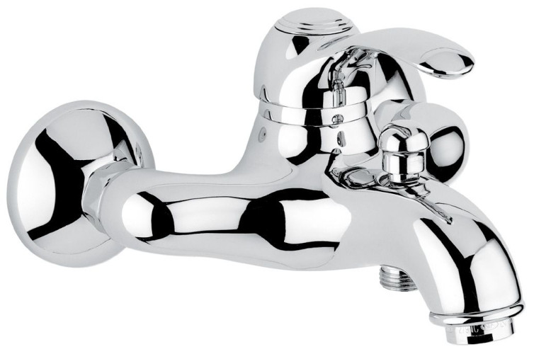 Emmevi Harmony, однорычажный смеситель для ванны (излив 22,5 см), без набора для душа, цвет хром-золото