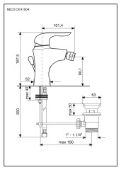 Emmevi Neco, однорычажный смеситель для биде с донным клапаном, цвет хром