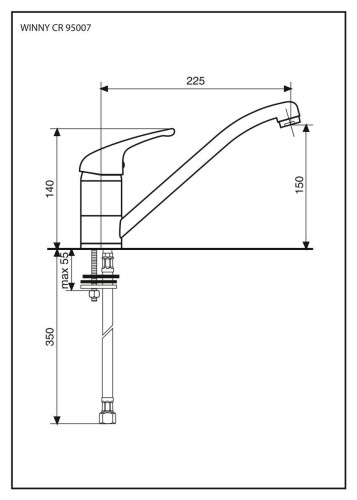 Emmevi Winny, смеситель для кухни, цвет хром