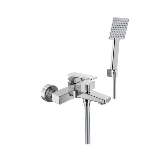 Fiore Dark, однорычажный смеситель для ванны с набором для душа, цвет черный матовый