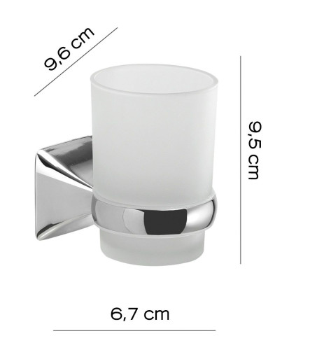 Gedy Cervino, настенный стеклянный стакан, цвет хром