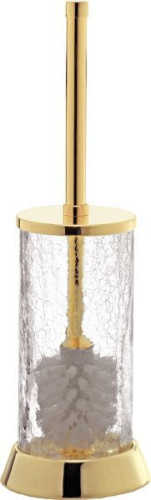 Surya Crystal, напольный ерш с крышкой на металлическом основании 12х12хh36 см, эффект битого стекла, цвет золото