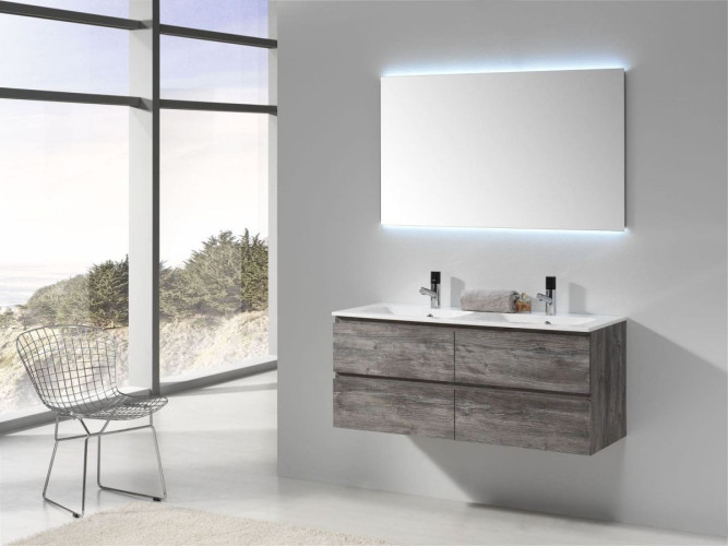 Комплект мебели IBX YASMIN, двойная раковина, 1200 мм,цвет белый глянцевый лак