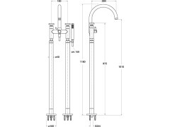 Смеситель для ванны напольный CRISTINA CROSS ROAD CR10877