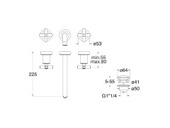 Смеситель для раковины настенный CRISTINA EXCLUSIVE EV24272