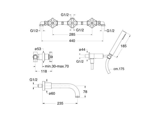Смеситель для ванны CRISTINA EXCLUSIVE EV11151