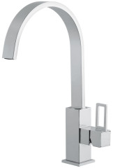 Emmevi Siris, однорычажный кухонный смеситель с поворотным изливом (излив 19,5 см), ручка со стержнем, без донного клапана, цвет хром
