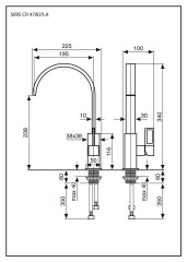 Emmevi Siris, однорычажный кухонный смеситель с поворотным изливом (излив 19,5 см), ручка со стержнем, без донного клапана, цвет хром