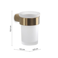 Gedy Pirenei, настенный стеклянный стакан, цвет матовое золото (PVD)