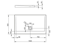 Душевой акриловый поддон RADAWAY ARGOS 4AD915-01