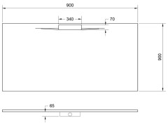 Поддон душевой с текстурой RELAX DESIGN TAGLI 9090/bianco/ardesia