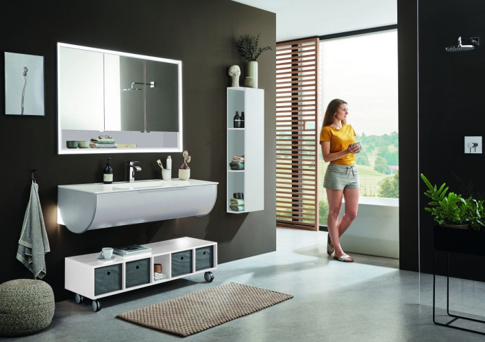 Комплект мебели Puris Rounds, 920 мм, цвет белый высокоглянцевый