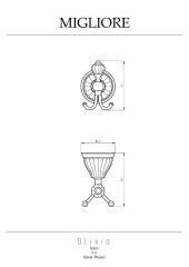 Крючок, керамика золото/золото Migliore Olivia
