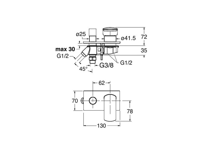 Смеситель для ванны для монтажа на бортике CRISTINA PROFILO PF12934