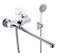 263541-F Смеситель од. для ванны дл. (бел/хром) ViEiR (10/1шт)