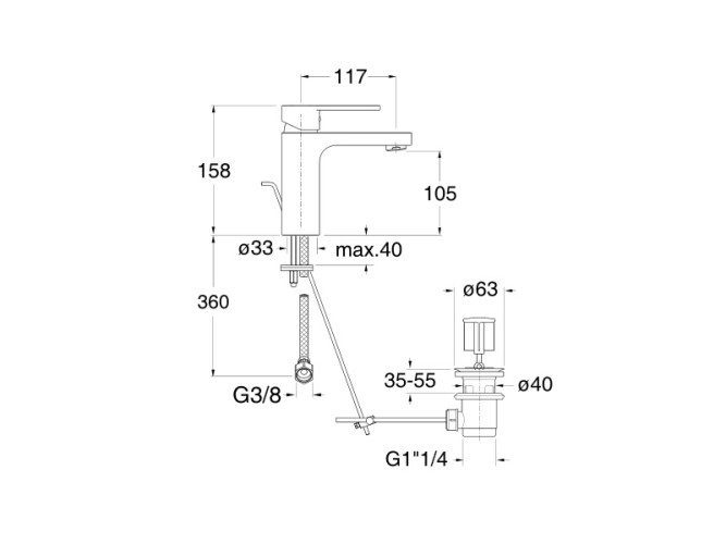 Смеситель для раковины CRISTINA ROUND RN22251