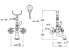 Смеситель для ванны CRISTINA CANOVA CN10177
