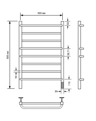 Полотенцесушитель электрический с/т Comfysan Puro-K EC-8 80/50, хром