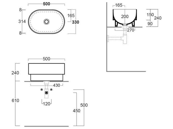 Раковина накладная SIMAS PO.MO PO 04